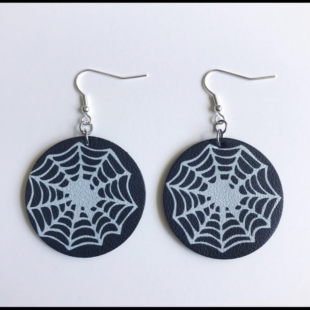 Large spiderweb earrings!
